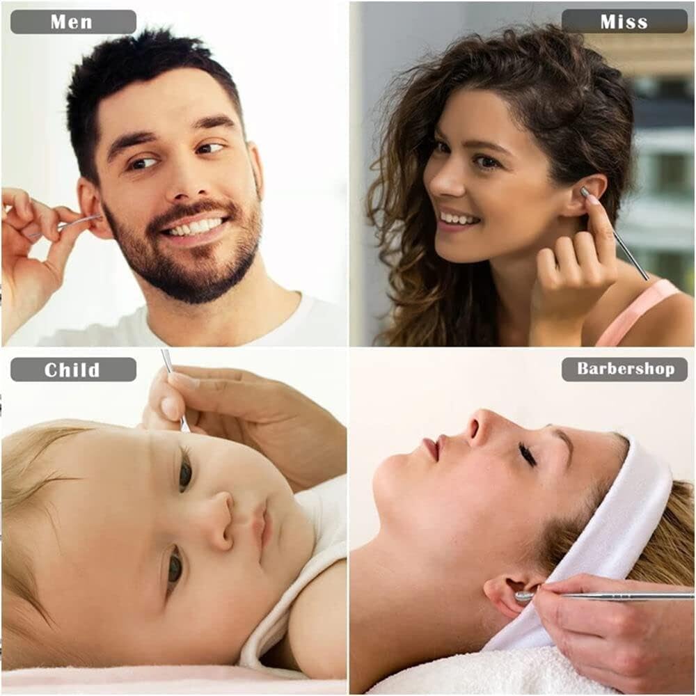 6Pcs Reusable Stainless Steel Earwax Remover Kit