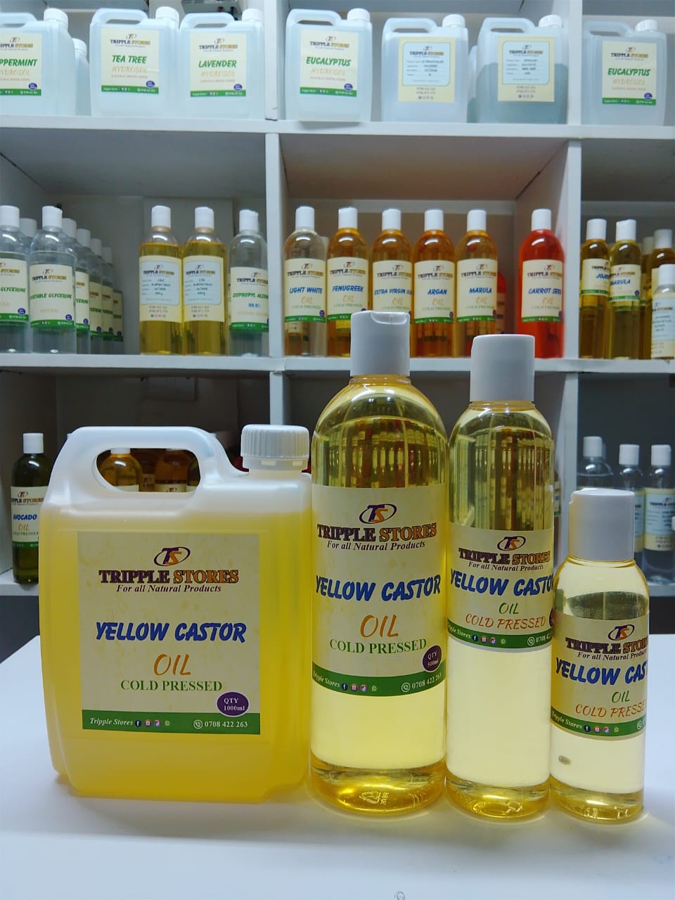 Yellow Castor Oil – 100% Pure & Natural Strengthening Oil for Hair, Skin & Industrial Use