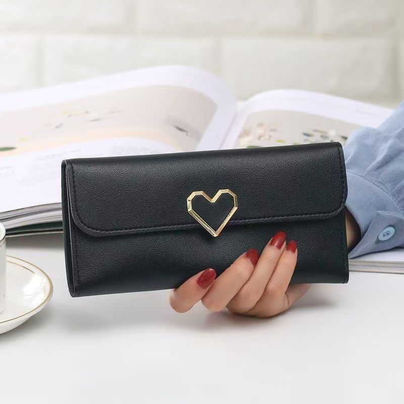Women Long Wallets Purses Luxury Love Heart Wallets for Ladies Girl Money Pocket Card Holder Female Wallets Phone Clutch Bag