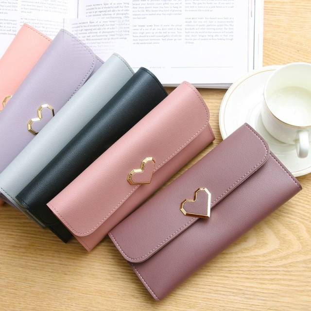 Women Long Wallets Purses Luxury Love Heart Wallets for Ladies Girl Money Pocket Card Holder Female Wallets Phone Clutch Bag
