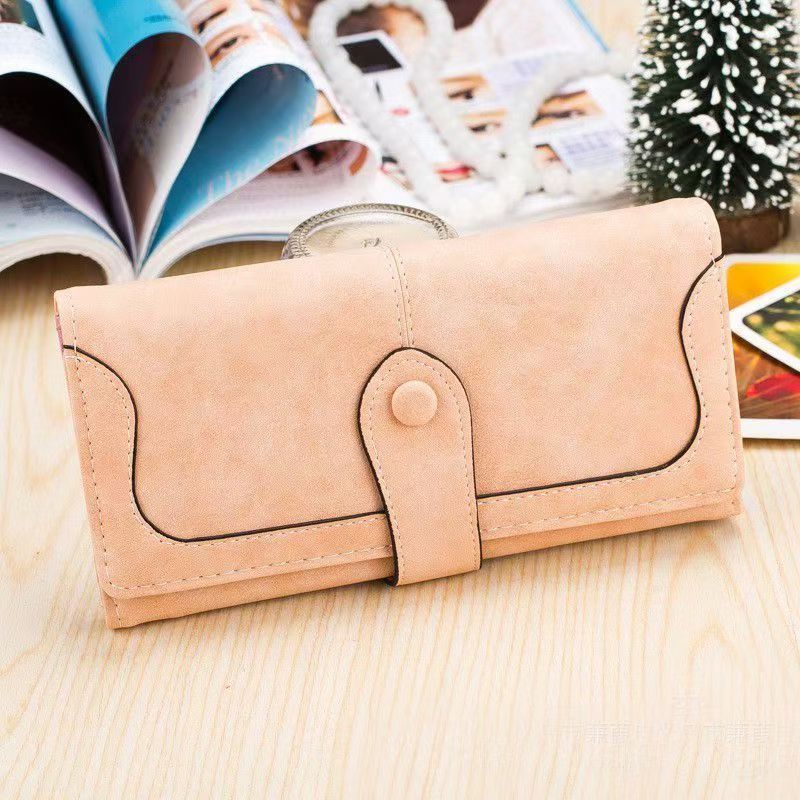 New fashionable frosted women's long wallet large capacity handbag women matte leather lady purse high quality female wallets card holder clutch carteras