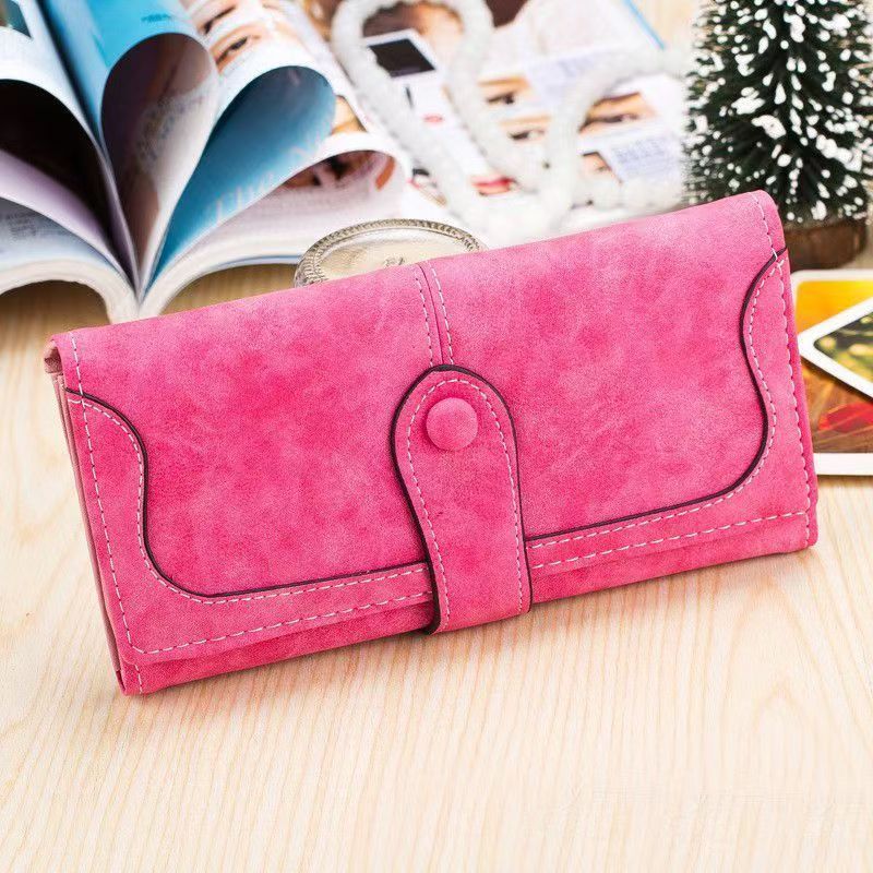 New fashionable frosted women's long wallet large capacity handbag women matte leather lady purse high quality female wallets card holder clutch carteras