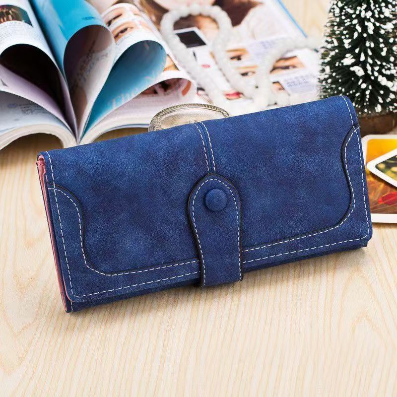 New fashionable frosted women's long wallet large capacity handbag women matte leather lady purse high quality female wallets card holder clutch carteras