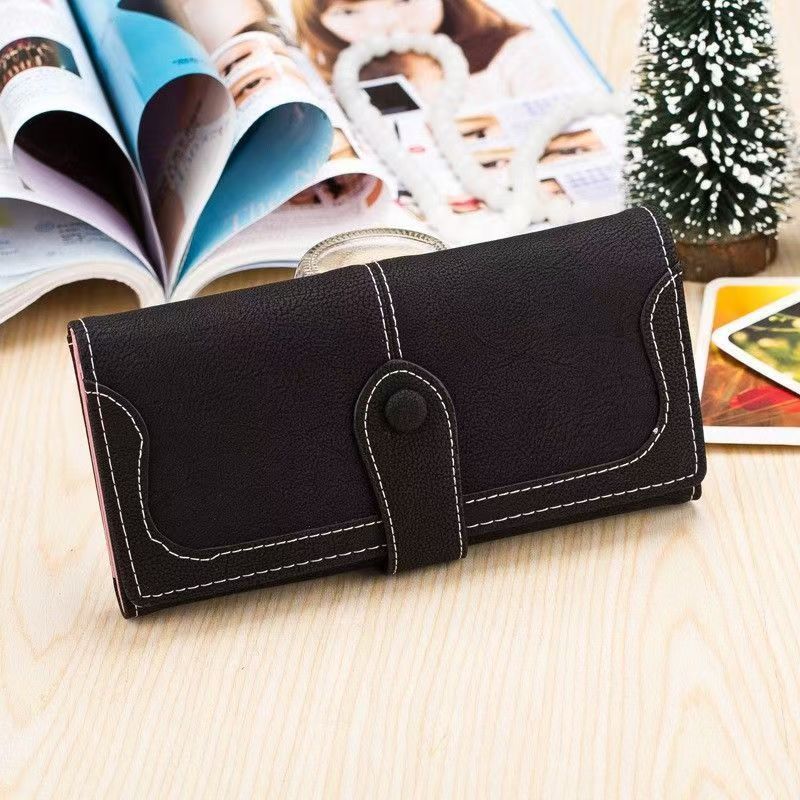 New fashionable frosted women's long wallet large capacity handbag women matte leather lady purse high quality female wallets card holder clutch carteras