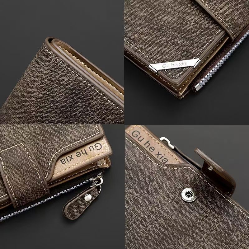 Vintage Men Leather Wallet Short Slim Male Purses Money Credit Card Holders Men Wallet Money Bag