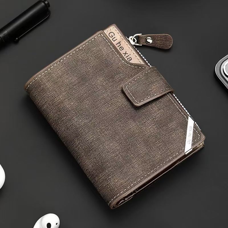 Vintage Men Leather Wallet Short Slim Male Purses Money Credit Card Holders Men Wallet Money Bag