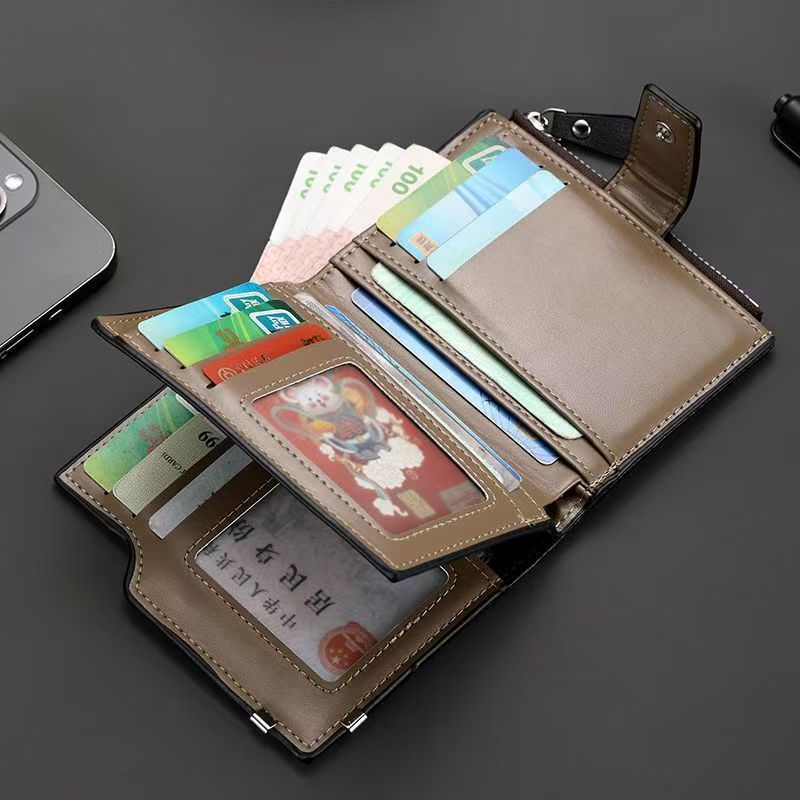 Vintage Men Leather Wallet Short Slim Male Purses Money Credit Card Holders Men Wallet Money Bag