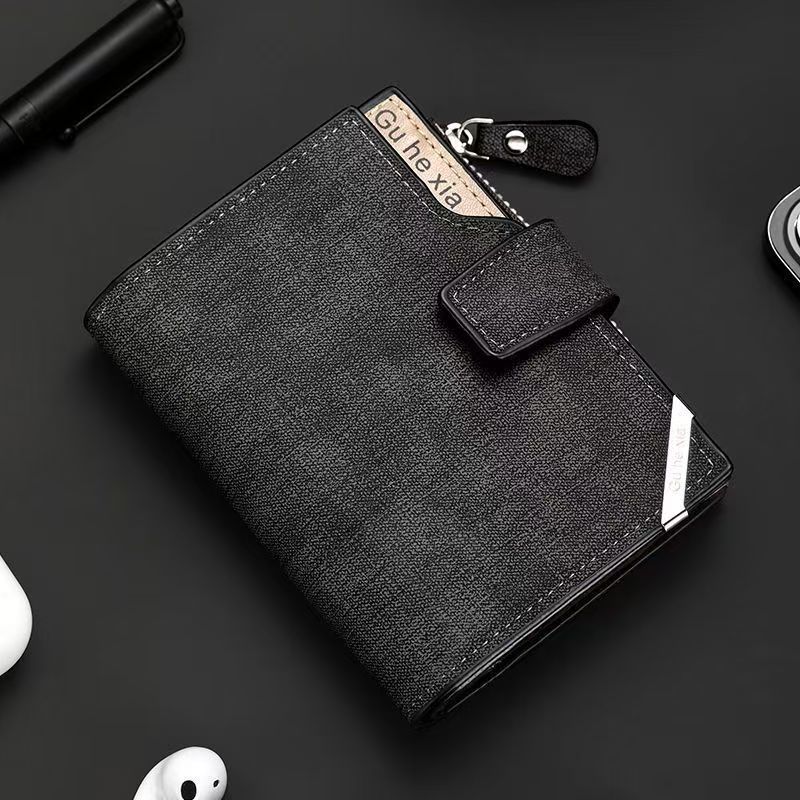 Vintage Men Leather Wallet Short Slim Male Purses Money Credit Card Holders Men Wallet Money Bag