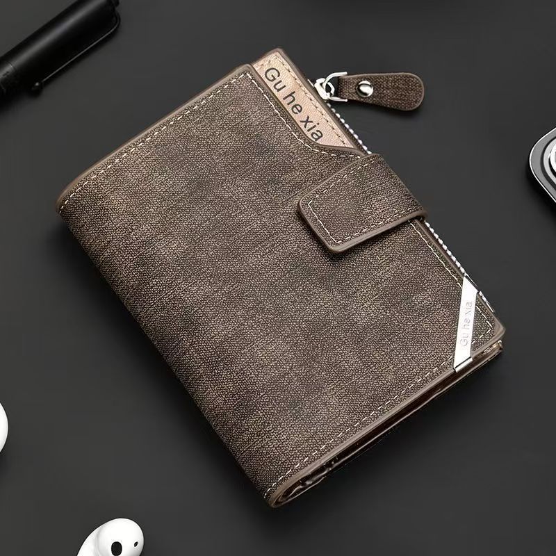 Vintage Men Leather Wallet Short Slim Male Purses Money Credit Card Holders Men Wallet Money Bag