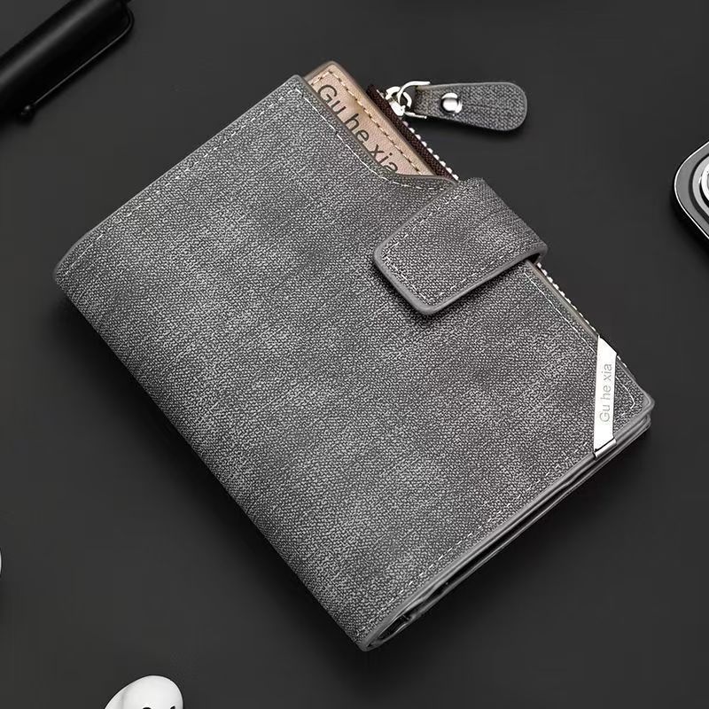 Vintage Men Leather Wallet Short Slim Male Purses Money Credit Card Holders Men Wallet Money Bag