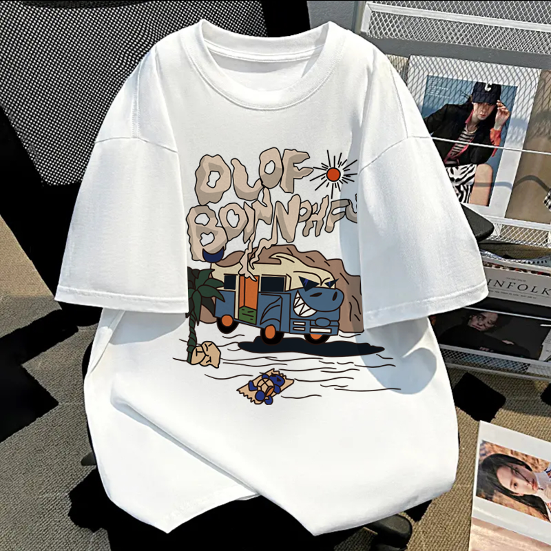 Men Printed T-Shirt Short Sleeve Round Neck Summer Plain White Top Tops For Man Clothing O Neck T-Shirts Tshirt