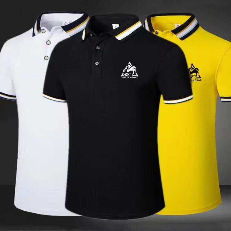 Polo shirt business men's T-shirt Summer men's short-sleeved t-shirts boy shirt trend bottom shirt men's top