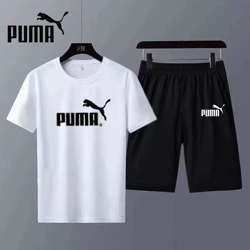 Summer new men's short-sleeved T-shirt set summer round neck youth Breathable trendy versatile casual sportswear set