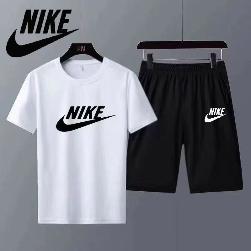 Summer new men's short-sleeved T-shirt set summer round neck youth Breathable trendy versatile casual sportswear set