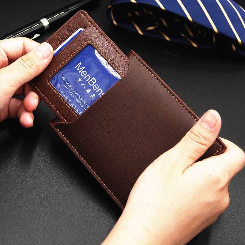 Men Leather Wallet Male Genuine Purse Money Clip Bag Short Small Credit Card Holder Coin Pouch Gift