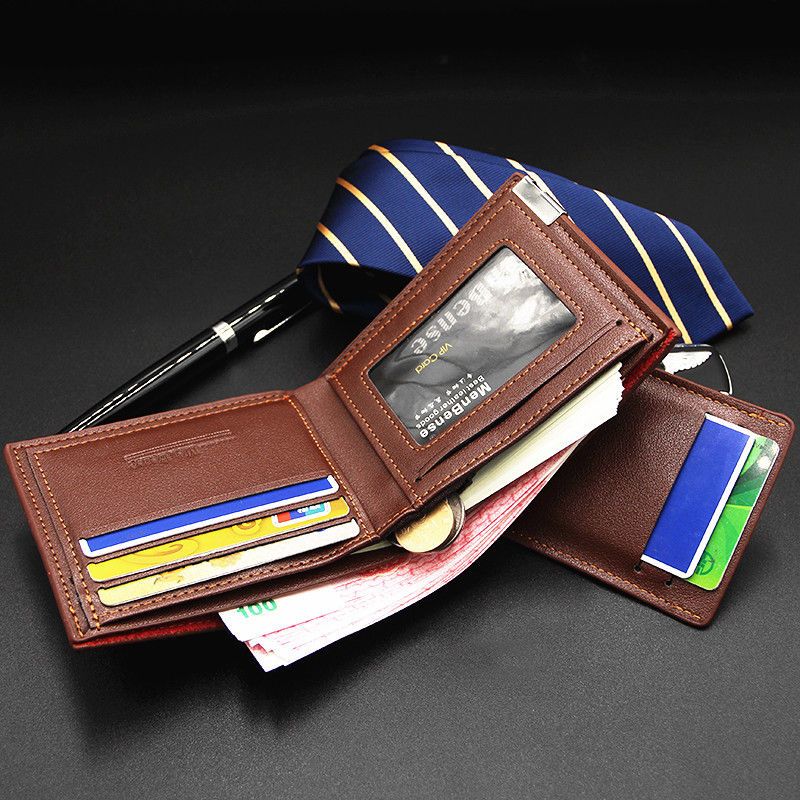 Men Leather Wallet Male Genuine Purse Money Clip Bag Short Small Credit Card Holder Coin Pouch Gift