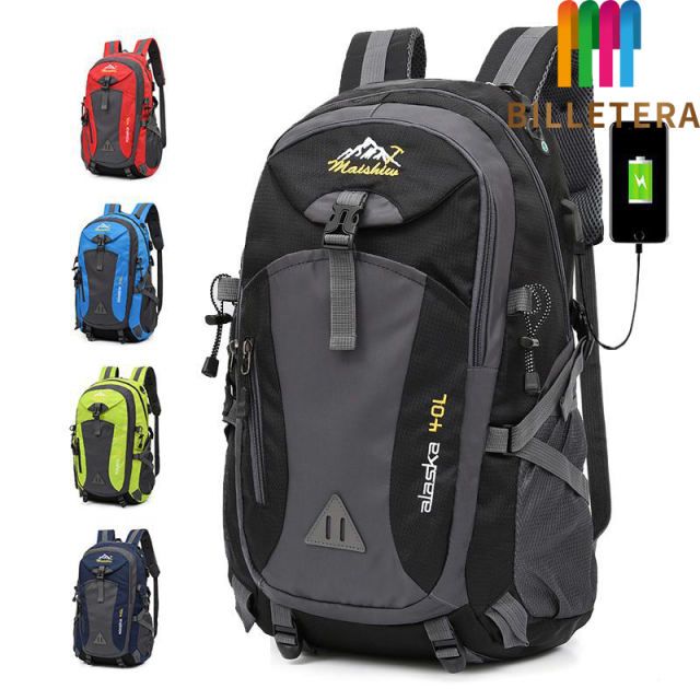 40L men's backpack with USB charging, large capacity outdoor waterproof leisure backpack, unisex travel bag backpack