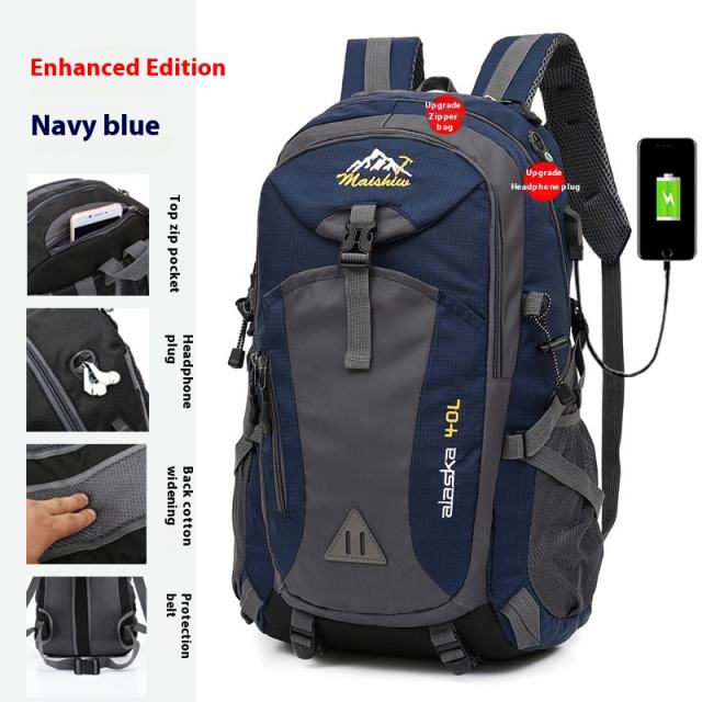 40L men's backpack with USB charging, large capacity outdoor waterproof leisure backpack, unisex travel bag backpack