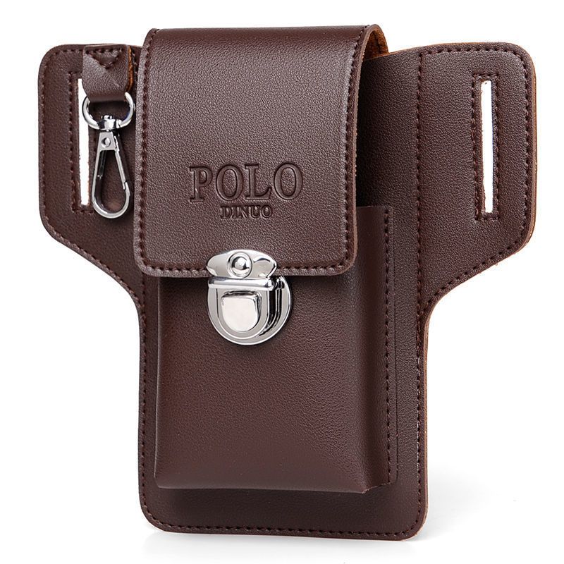 New Design Men's Phone Belt Bag with Key Ring and Leather Phone Case