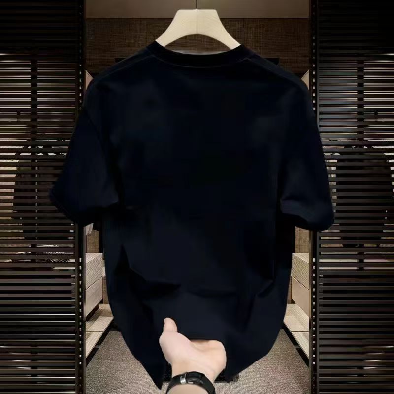 Summer pure cotton high-quality men's short sleeved T-shirt summer new trendy brand loose casual pure cotton men's T-shirt top