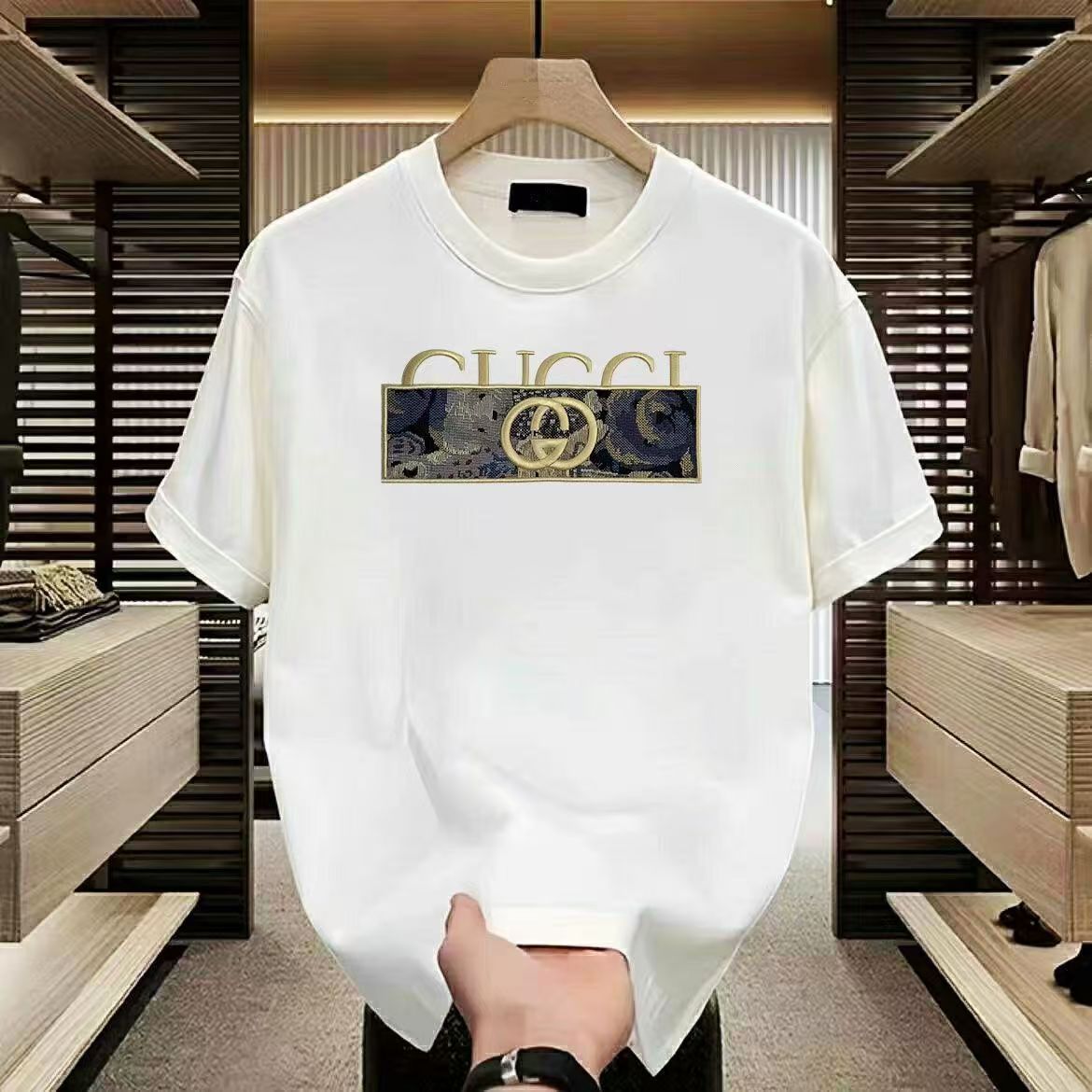 Summer pure cotton high-quality men's short sleeved T-shirt summer new trendy brand loose casual pure cotton men's T-shirt top