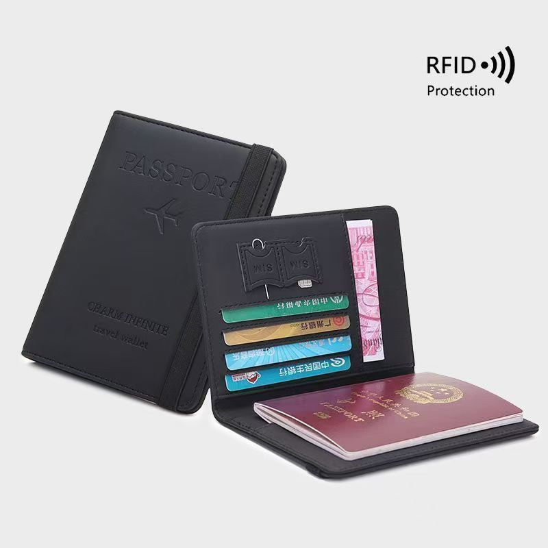 Multi-functional Leather Passport Holder Travel Wallet & Vaccination Card Holder Set – Printed Leather Passport Case