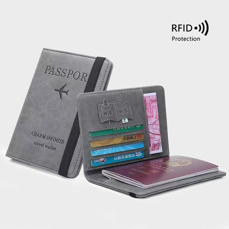 Multi-functional Leather Passport Holder Travel Wallet & Vaccination Card Holder Set – Printed Leather Passport Case
