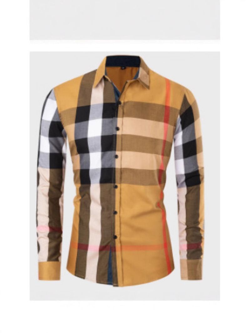 European and American men's new shirt double-breasted Slim long-sleeved fashion casual shirt male