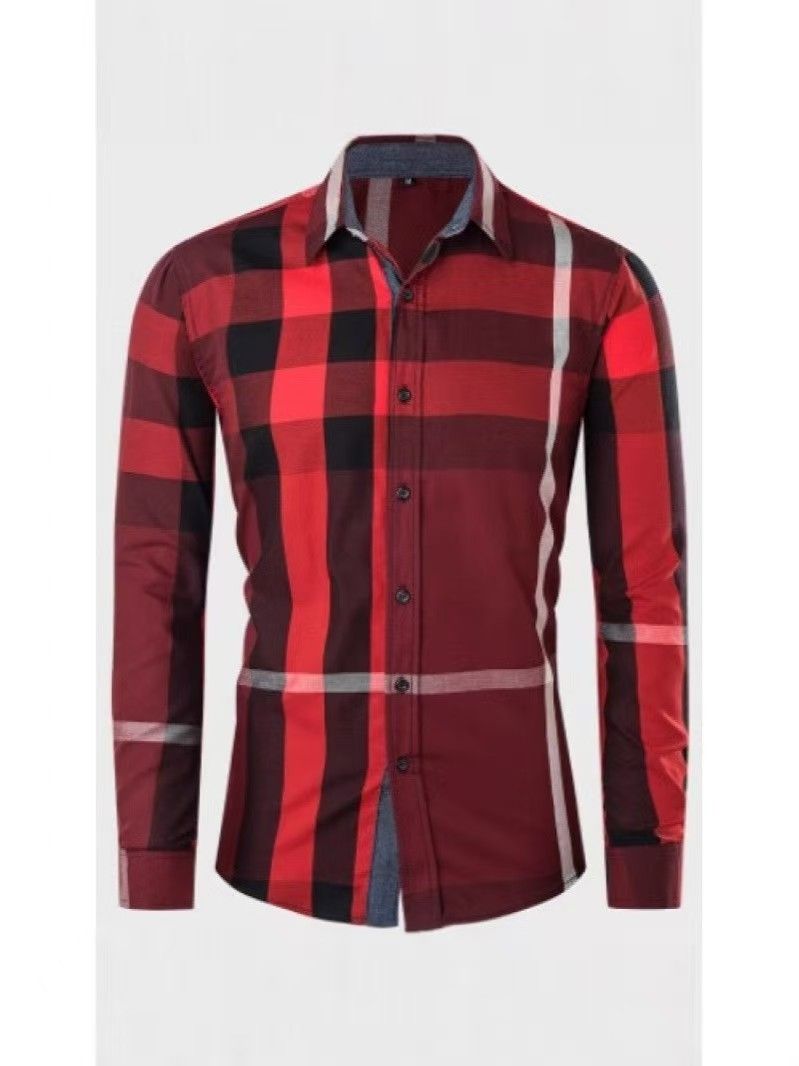 European and American men's new shirt double-breasted Slim long-sleeved fashion casual shirt male