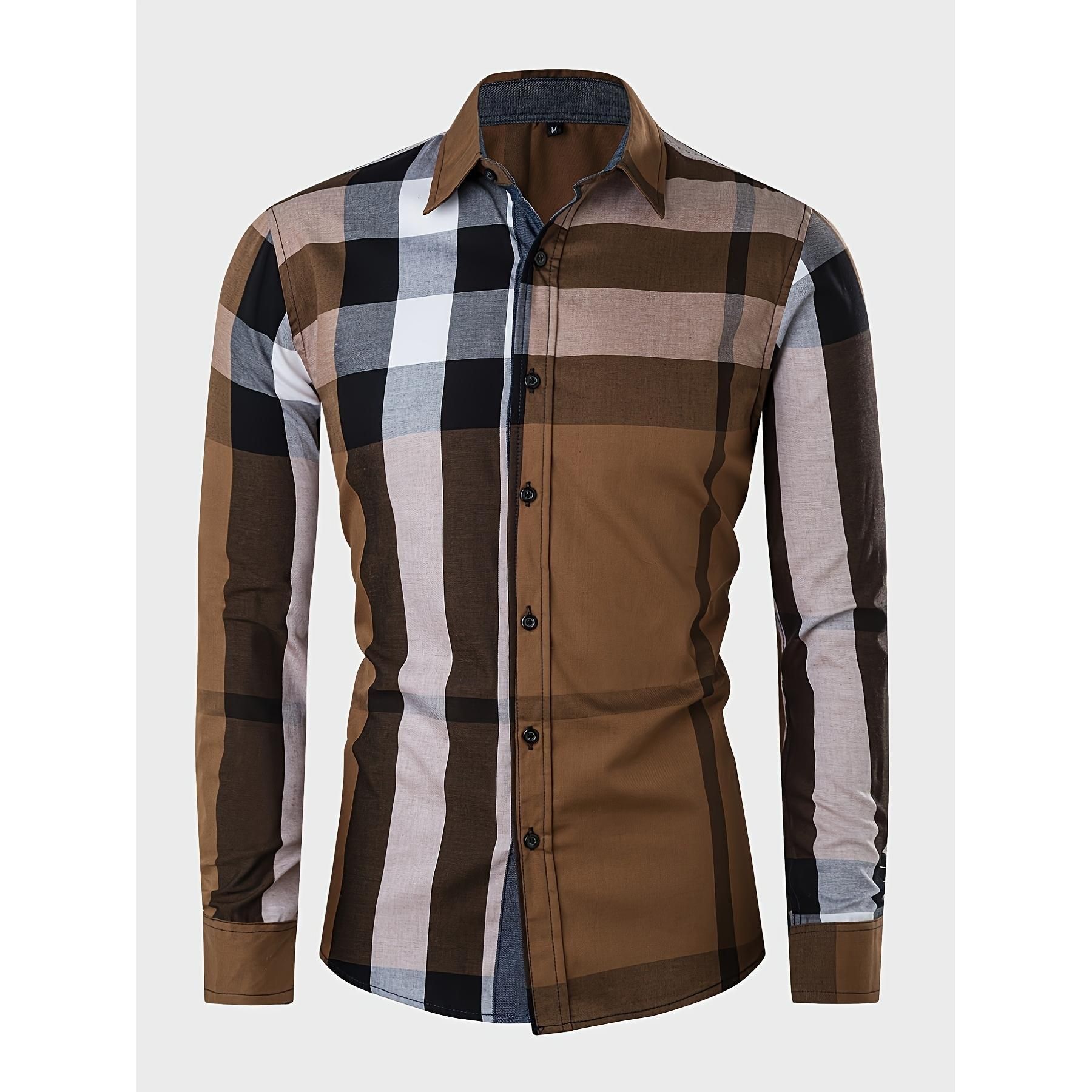 European and American men's new shirt double-breasted Slim long-sleeved fashion casual shirt male