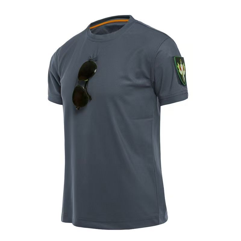 Outdoor Sport Men T-Shirts Hiking Tee Shirt Loose Cotton Quick Dry Short Sleeve Solid Breathable
