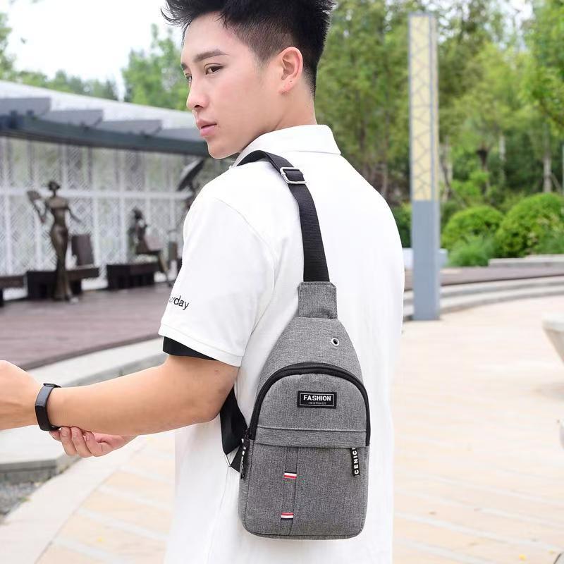 New men's chest bag diagonal bag travel small backpack cross-body bag multi-functional fashion casual men's bag