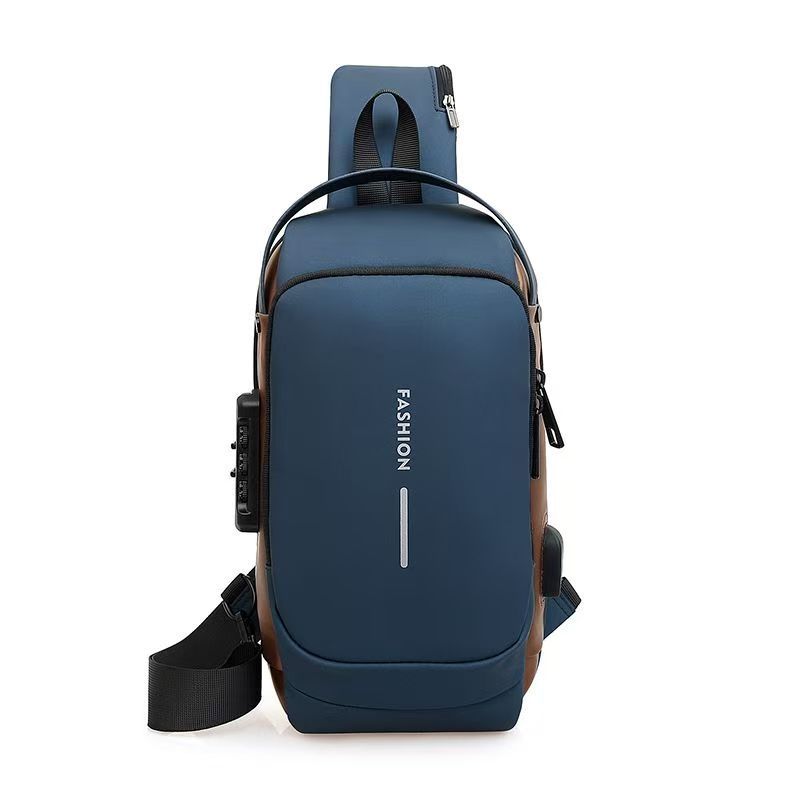 Men's Multifunction Anti-theft USB Shoulder Bag Man Crossbody Cross Body Travel Sling Chest Bags Pack Messenger Pack for Male