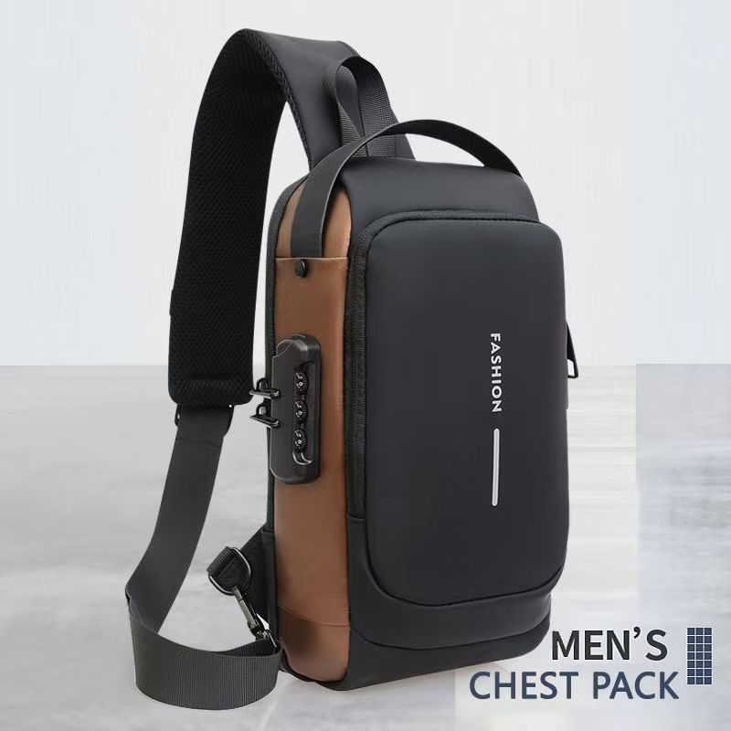 Men's Multifunction Anti-theft USB Shoulder Bag Man Crossbody Cross Body Travel Sling Chest Bags Pack Messenger Pack for Male