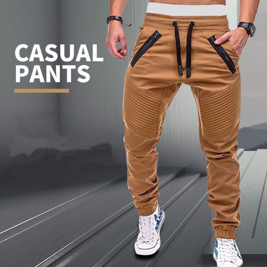Men Casual Joggers Pants Solid Thin Cargo Sweatpants Male Multi-pocket Trousers New Mens Sportswear Hip Hop Harem Pencil Pants