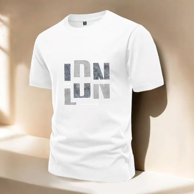 Men's short sleeved T-shirt new summer pure cotton teenage American high street fashion trend high-end men's T-shirt