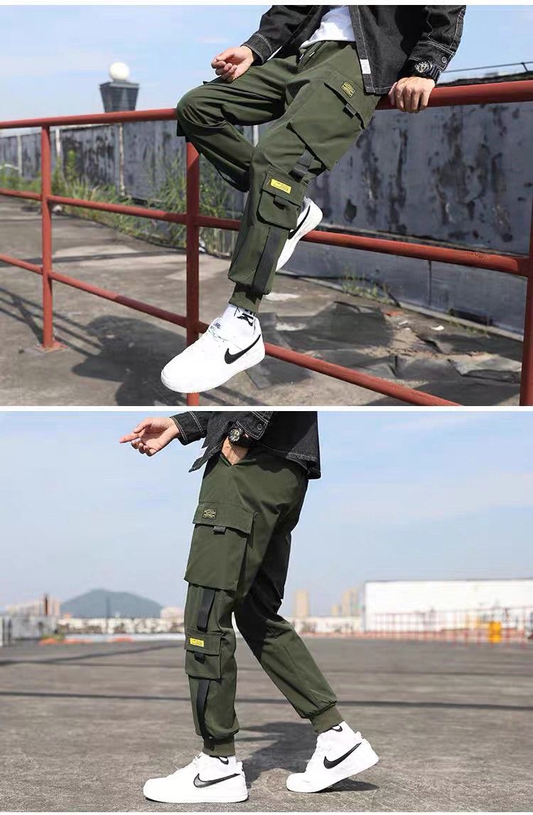 Bargains Fashion Trousers Long Pants Overalls Hip hop Multi-pocket Cargo Sweatpants Men's Clothes Size: S/M/L/XL/XXL/3XL/4XL/5XL