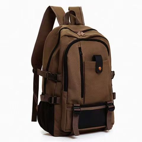New Men's Backpack Retro Leisure Travel Backpack Canvas Retro Men's Backpack Multifunctional Bag