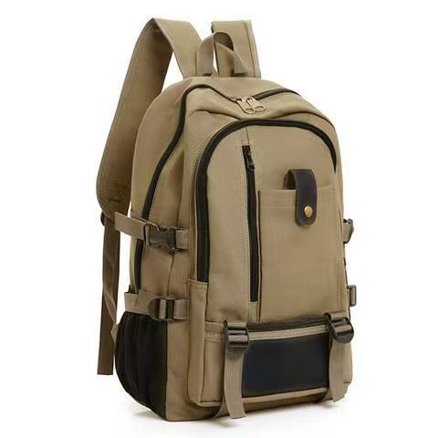 New Men's Backpack Retro Leisure Travel Backpack Canvas Retro Men's Backpack Multifunctional Bag