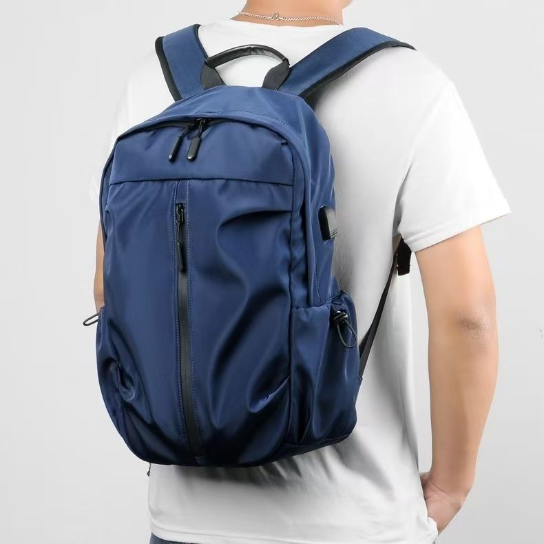 Men Backpack Black  New Nylon Waterproof Outdoor Teens Sports Bag Male USB Business Travel Package Youth School Backbag