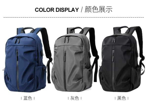 Men Backpack Black  New Nylon Waterproof Outdoor Teens Sports Bag Male USB Business Travel Package Youth School Backbag