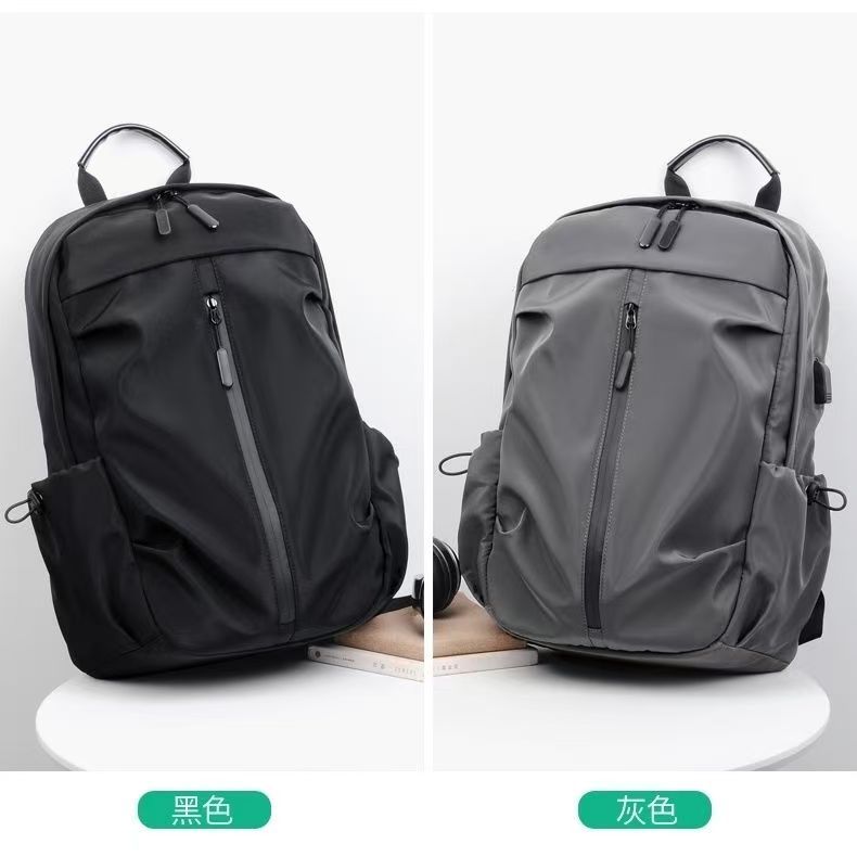 Men Backpack Black  New Nylon Waterproof Outdoor Teens Sports Bag Male USB Business Travel Package Youth School Backbag