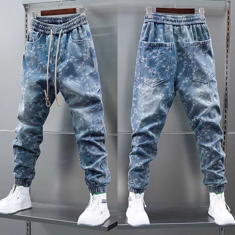 Jeans Men Pants Casual Cotton Denim Trousers Multi Pocket Cargo Jeans Men New Fashion Denim Pencil Pants Side Pockets Cargo