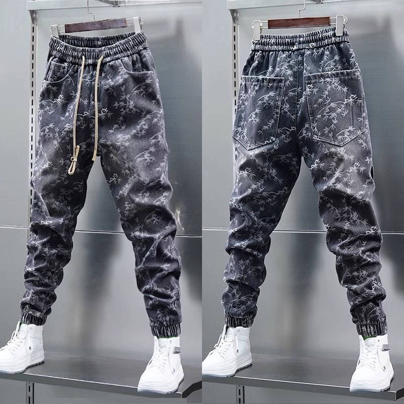Jeans Men Pants Casual Cotton Denim Trousers Multi Pocket Cargo Jeans Men New Fashion Denim Pencil Pants Side Pockets Cargo