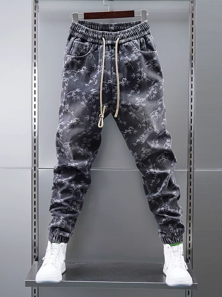 Jeans Men Pants Casual Cotton Denim Trousers Multi Pocket Cargo Jeans Men New Fashion Denim Pencil Pants Side Pockets Cargo