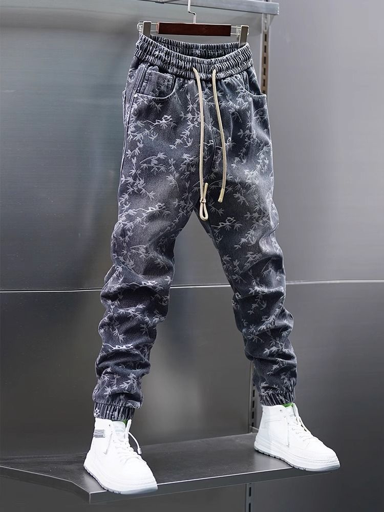 Jeans Men Pants Casual Cotton Denim Trousers Multi Pocket Cargo Jeans Men New Fashion Denim Pencil Pants Side Pockets Cargo