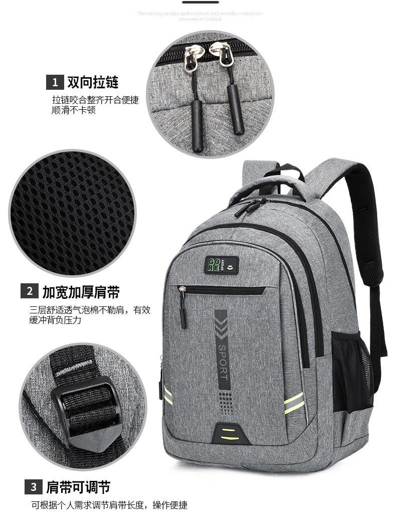New High Quality Laptop Backpack Men Bookbag Black Bagpack Travel Backpack School Bags for Teenage Boys