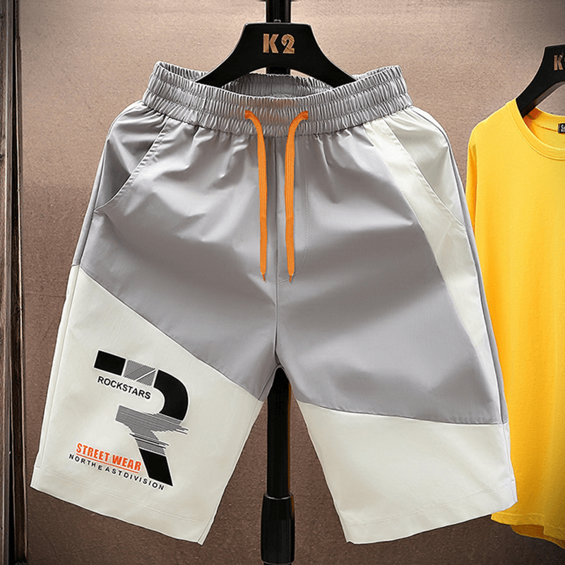 Summer pure cotton men's casual pants Korean version slim fit work pants trendy men's beach pants short pants mid pants