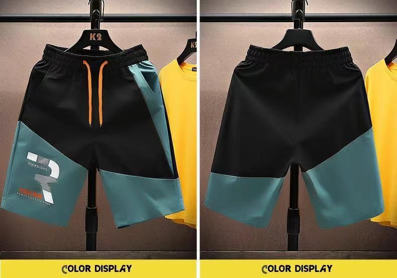 Summer pure cotton men's casual pants Korean version slim fit work pants trendy men's beach pants short pants mid pants