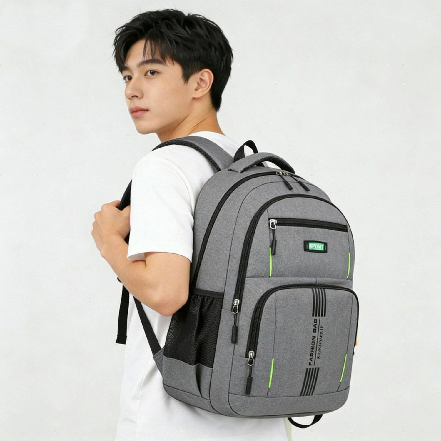 Men's backpacks men's leisure backpack sports outdoor printed letter backpack fitness and leisure backpack outing and tourism
